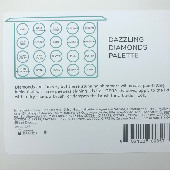😍NWT Dazzling Diamonds Pallet by OFRA! Lovely!😍 - Picture 10 of 10